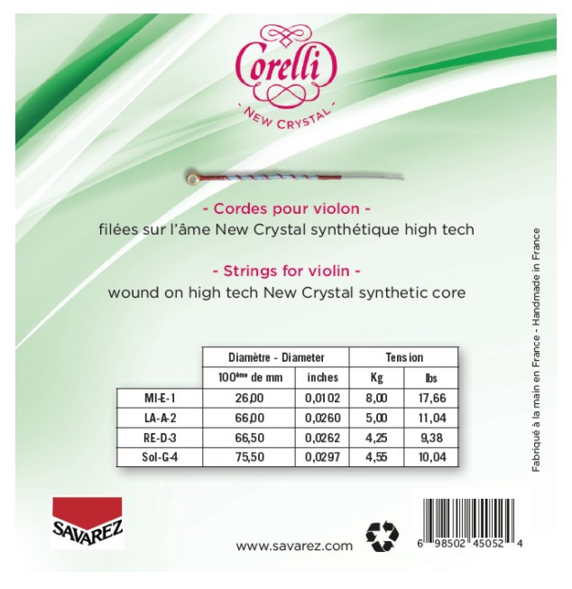 Hlavní obrázek Struny SAVAREZ 700MLB Corelli New Crystal Violin Set - Medium Light