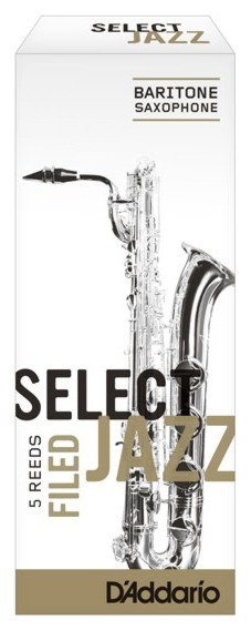 Hlavní obrázek Baryton saxofon RICO RSF05BSX2H Select Jazz - Baritone Saxophone Reeds - Filed - 2 Hard - 5 Box