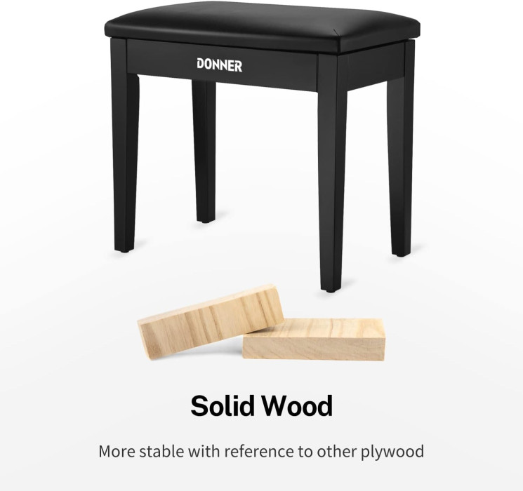 Hlavní obrázek Stoličky a sedáky DONNER Piano Bench With Storage - Black