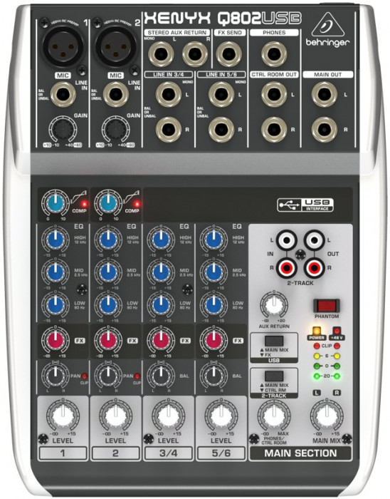 Hlavní obrázek Mixážní pulty bez efektu BEHRINGER XENYX Q802USB