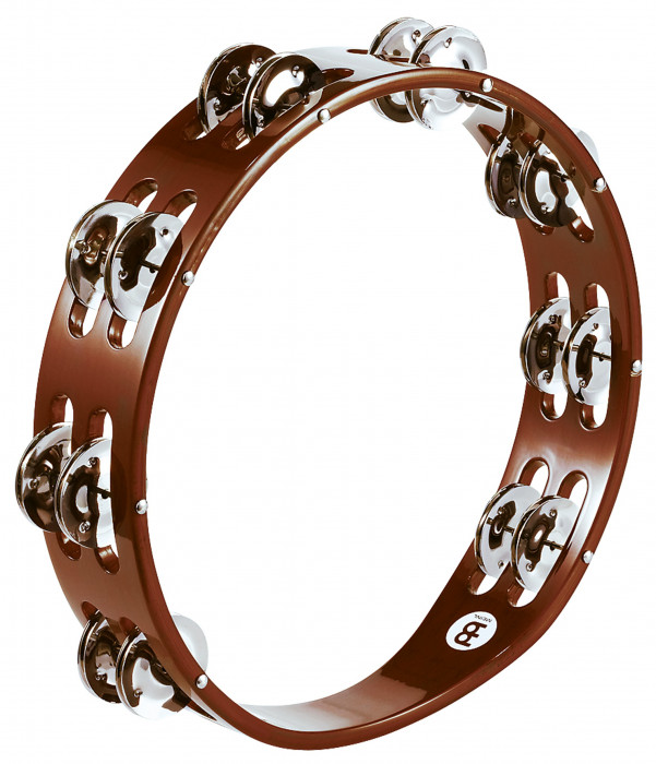 Meinl TA2AB Traditional Wood Tambourine 2 Rows - African Brown