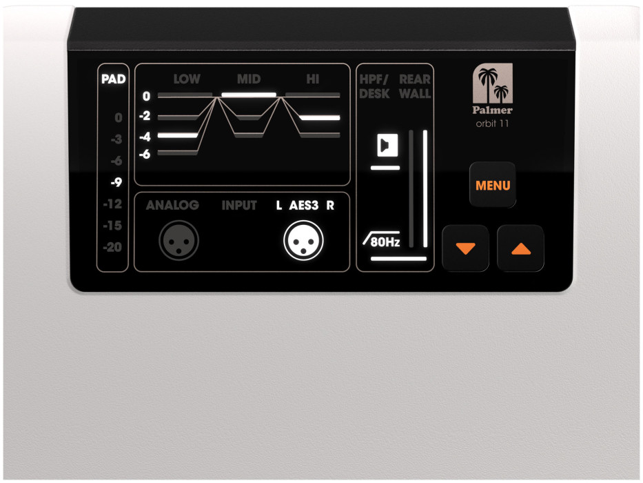 Hlavní obrázek Aktivní monitory s AES / SPDIF / USB digitálním vstupem PALMER ORBIT 11 W