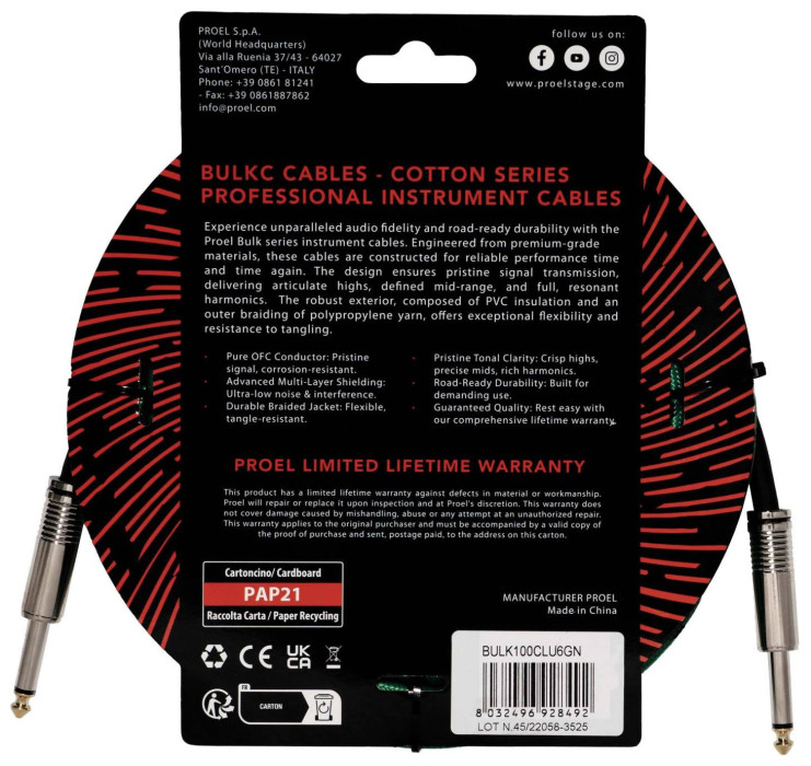 Hlavní obrázek 5-8m PROEL BULK100CLU6GN