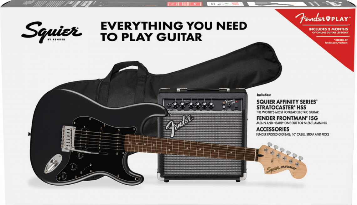 E-shop Fender Squier Affinity Series Stratocaster HSS Pack - Charcoal Frost Metallic