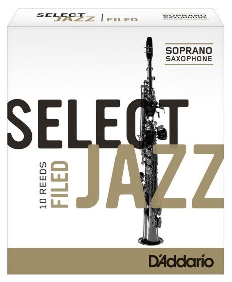 Hlavní obrázek Soprán saxofon RICO RSF10SSX2M Select Jazz - Soprano Saxophone Reeds - Filed - 2 Medium - 10 Box