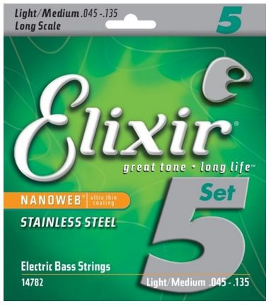 Hlavní obrázek Tvrdost .045 ELIXIR 14782 NANOWEB Electric Bass Stainless Steel .045-.135