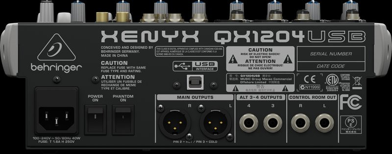 Hlavní obrázek Mixážní pulty s efektem BEHRINGER XENYX QX1204USB