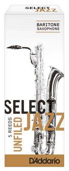 Hlavní obrázek Baryton saxofon RICO RRS05BSX2M Select Jazz - Baritone Saxophone Reeds - Unfiled - 2 Medium - 5 Box