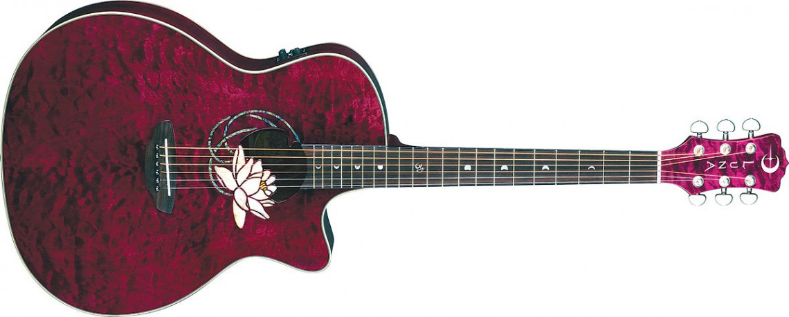 Hlavní obrázek Další tvary LUNA GUITARS Flora Lotus QM Trans Shiraz