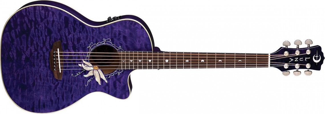 Hlavní obrázek Další tvary LUNA GUITARS Flora Passion Flower QM Trans Purple