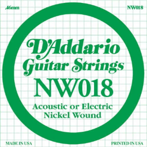 Hlavní obrázek Ostatní struny pro elektrickou kytaru D'ADDARIO XL Nickel Wound - Jednotlivá struna - .018