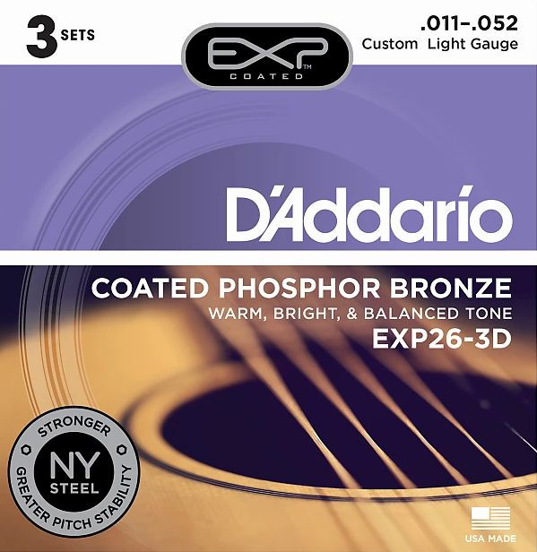 Levně D'Addario EXP26-3D Phosphor Bronze Custom Light 11-52