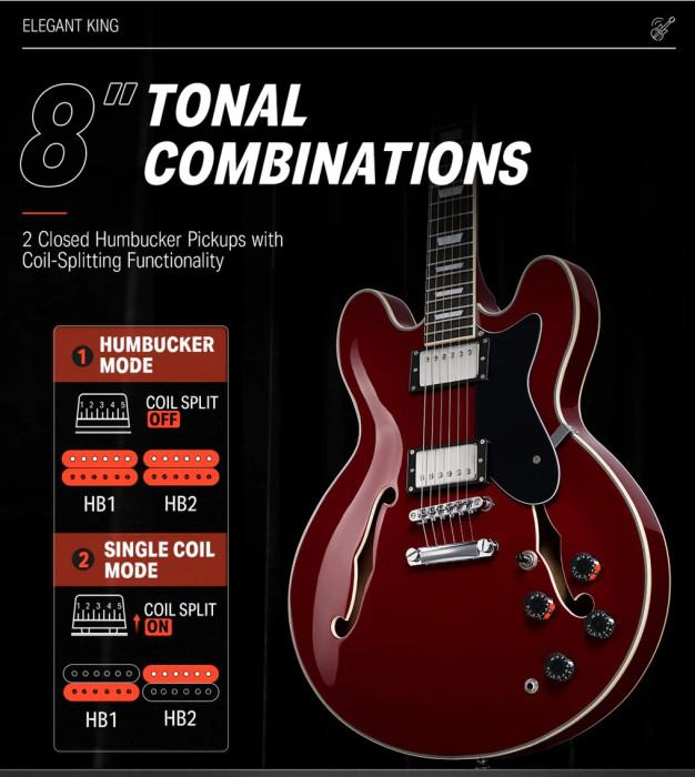 Hlavní obrázek Elektrické sety DONNER DJP-1000 Jazz LP - Burgundy Red