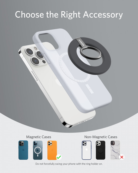 Hlavní obrázek Powerbanky a nabíječky ANKER Mag Go Ring Holder, Black