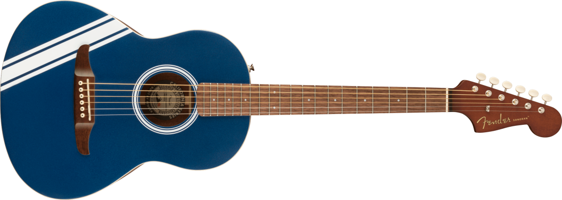 Levně Fender California Sonoran Mini - Lake Placid Blue with Competition Stripes Limited Edition