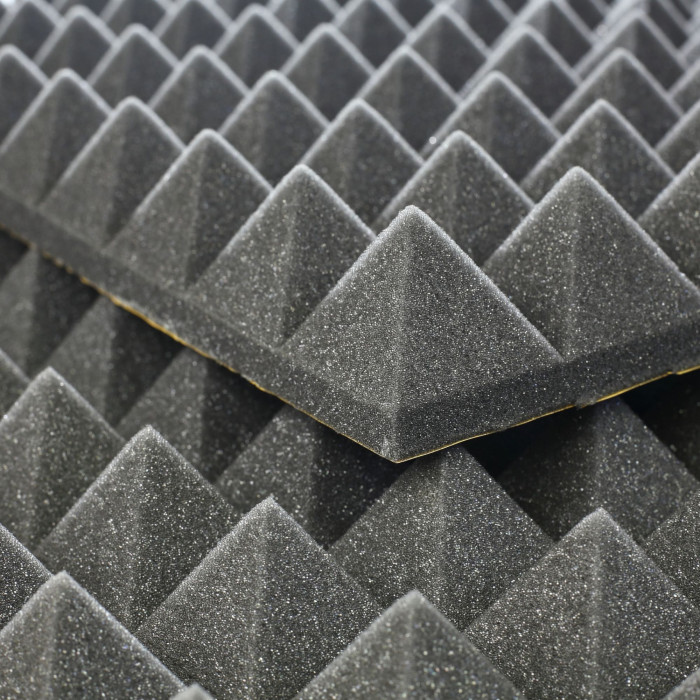 Hlavní obrázek Absorpční panely VELES-X Acoustic Pyramids Self-adhesive 500x500x50 MVSS 302 – SE/NBR