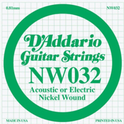 Hlavní obrázek Ostatní struny pro elektrickou kytaru D'ADDARIO XL Nickel Wound - Jednotlivá struna - .032