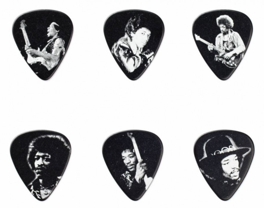 Hlavní obrázek Tvrdost do 2.0 DUNLOP JHPT05H Jimi Hendrix Silver Portrait Pick Tin