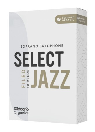 E-shop D'Addario ORSF10SSX2S Organic Select Jazz Filed Soprano Saxophone Reeds 2 Soft - 10 Pack