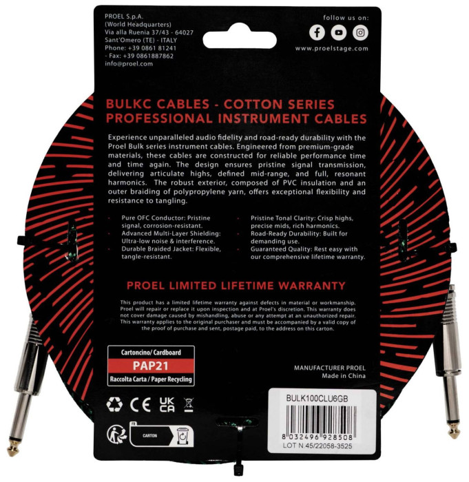 Hlavní obrázek 5-8m PROEL BULK100CLU6GB