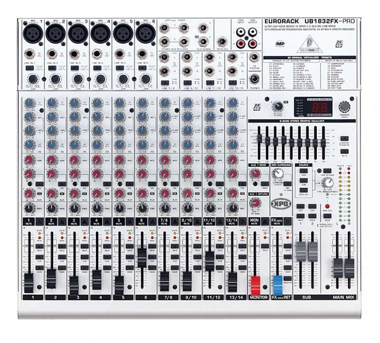 Hlavní obrázek Mixážní pulty s efektem BEHRINGER EURORACK UB1832FX-PRO