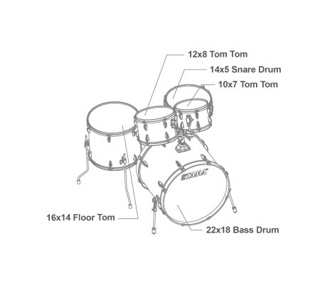 Hlavní obrázek 22“; 10“, 12“; 16“ TAMA IP52H6WBN-BOB Imperialstar - Blacked Out Black/Black Nickel Hardware