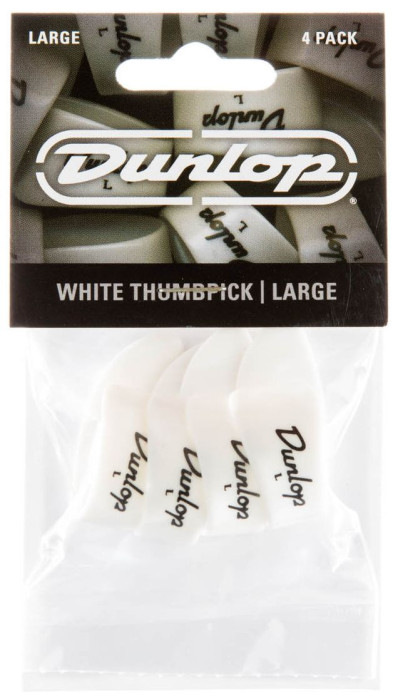 Hlavní obrázek Prstýnky DUNLOP White Large Thumbpick - 4 pack
