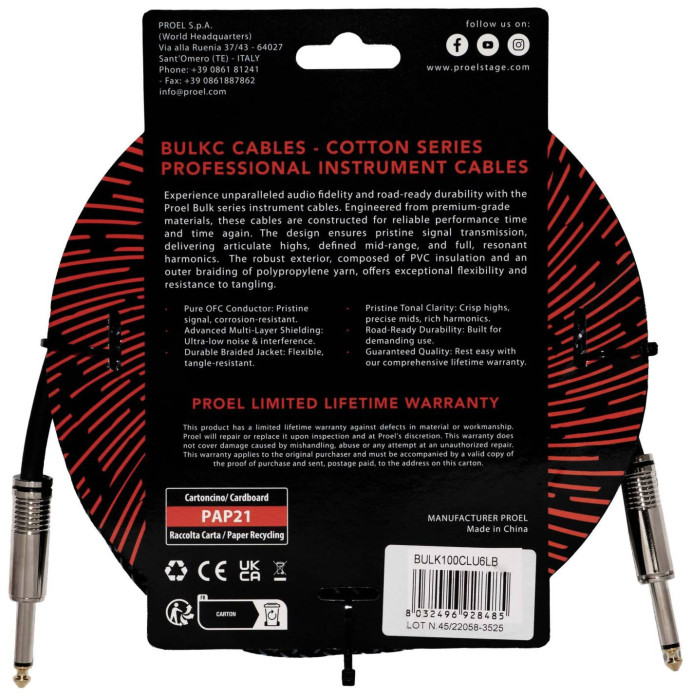 Hlavní obrázek 5-8m PROEL BULK100CLU6LB