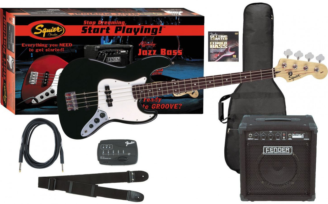 Hlavní obrázek Baskytarové komplety FENDER SQUIER Affinity Pack Jazz Bass - Black