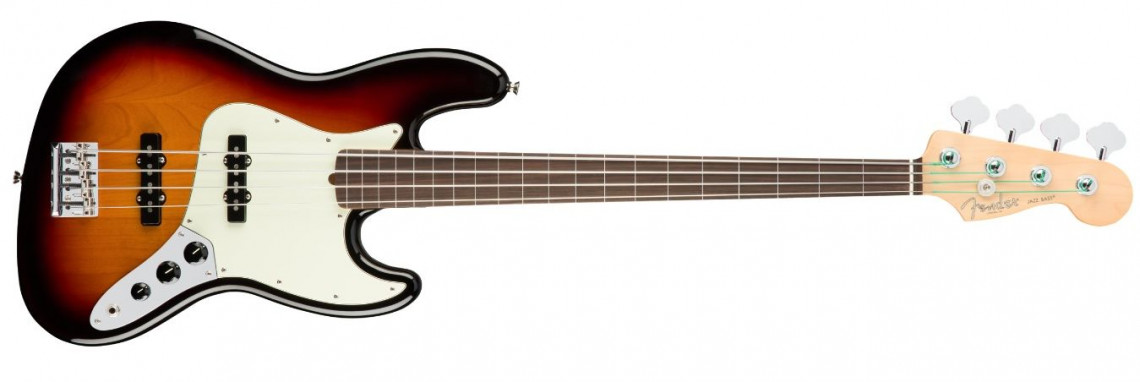 Hlavní obrázek Bezpražcové FENDER American Professional Jazz Bass Fretless 3-Tone Sunburst Rosewood