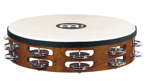 E-shop Meinl TAH2AB Traditional Goat-Skin Wood Tambourine 2 Rows Steel - African Brown