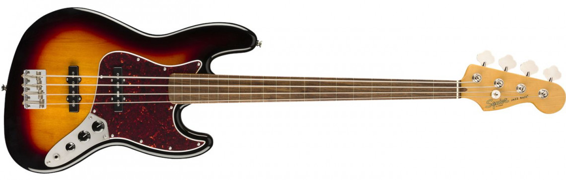 E-shop Fender Squier Classic Vibe 60s Jazz Bass Fretless 3-Color Sunburst Laurel