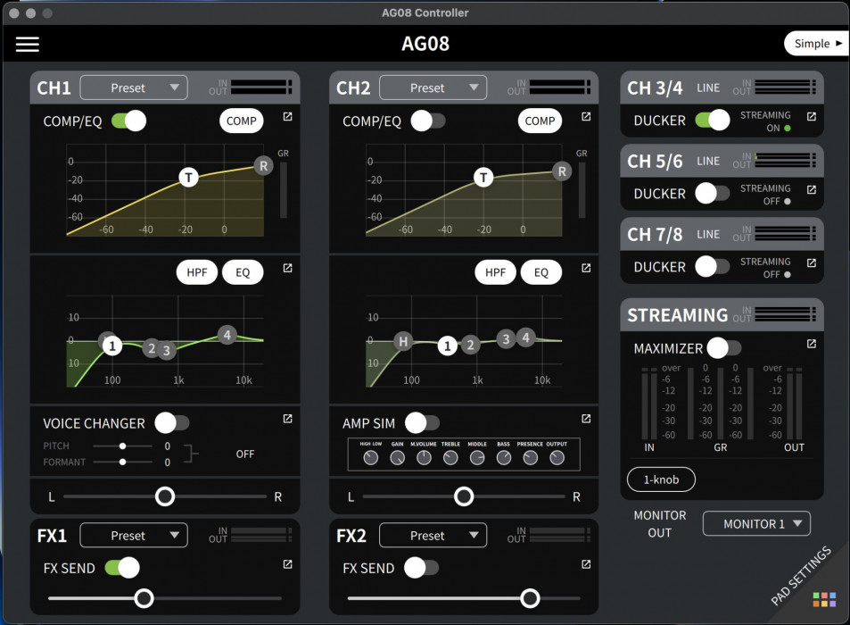 Hlavní obrázek Digitální mixpulty YAMAHA AG08 White
