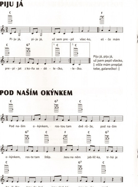 Hlavní obrázek Zpěvníky a učebnice PUBLIKACE Lidovky pro ukulele na tři akordy - Ondřej Šárek