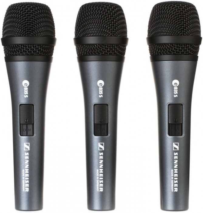 Hlavní obrázek Dynamické pódiové vokální mikrofony SENNHEISER E835-S 3PACK
