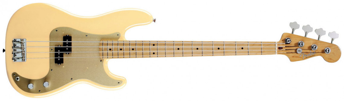 Hlavní obrázek PB modely FENDER 50s Precision Bass®, Maple Fretboard, Honey Blonde, Gold Anodized Aluminum Pickguard