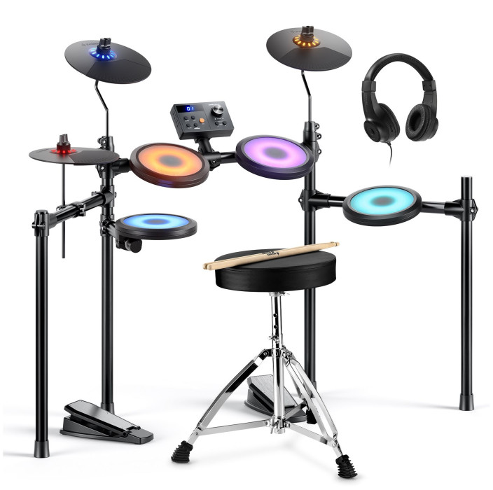 Hlavní obrázek Elektronické soupravy DONNER DED-70L Electronic Drum Set with LED