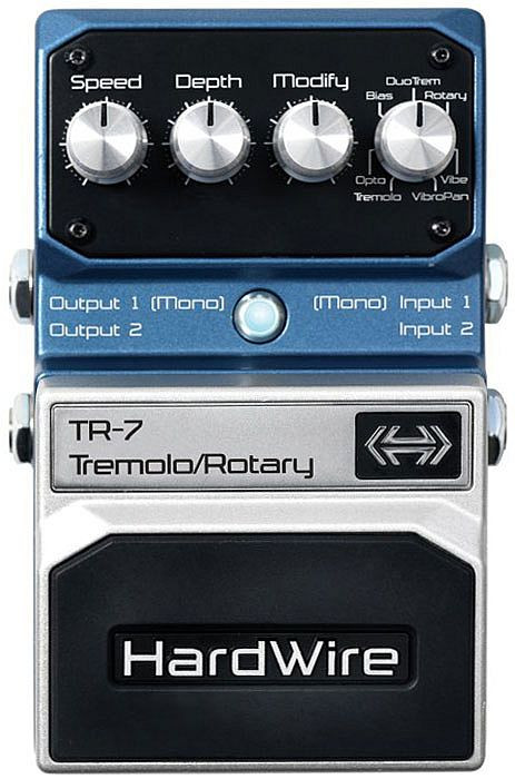 Hlavní obrázek Tremolo, vibrato HARDWIRE TR-7, Stereo tremolo-rotary kytarový pedál
