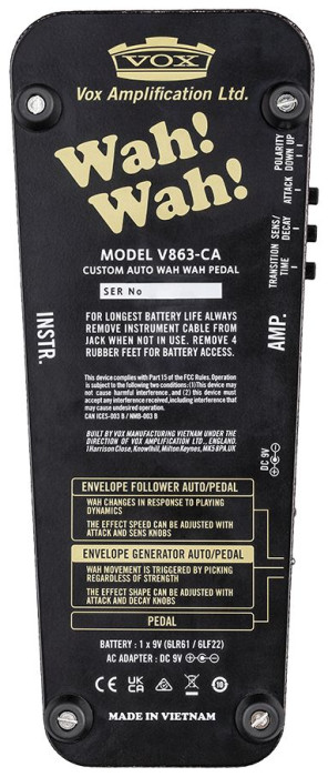 Hlavní obrázek Wah-wah VOX V863-CA