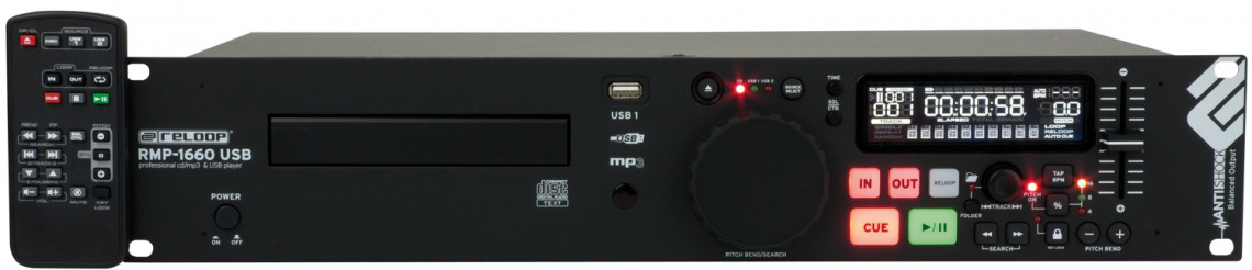 Hlavní obrázek Profesionální CD/DVD/USB/SD/MC přehrávače RELOOP RMP1660 USB