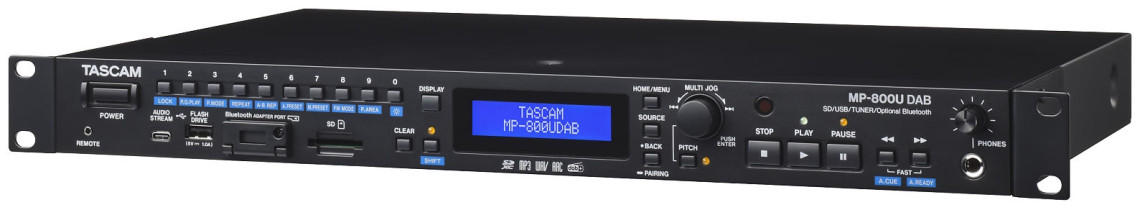 Hlavní obrázek Profesionální CD/DVD/USB/SD/MC přehrávače TASCAM MP-800U DAB
