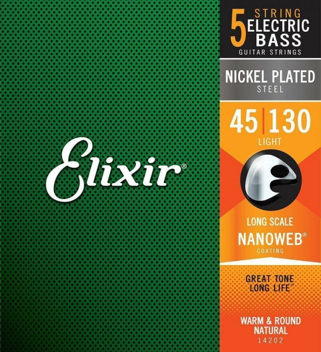Levně Elixir 14202 NANOWEB Electric Bass Nickel Plated Steel .045-.130
