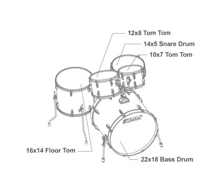 Hlavní obrázek 22“; 10“, 12“; 16“ TAMA IP52H6W-BRM Imperialstar - Burnt Red Mist