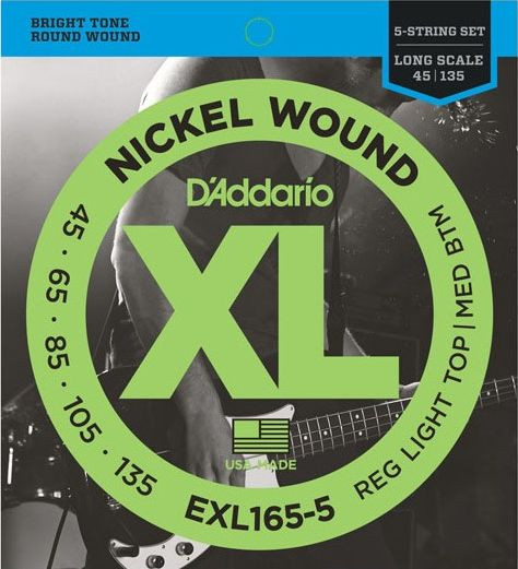 Hlavní obrázek Tvrdost .045 D'ADDARIO EXL165-5 Nickel Wound Bass - .045 - .135