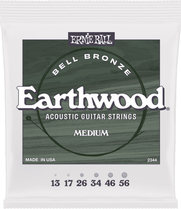 Hlavní obrázek Tvrdost .013 ERNIE BALL 2344 Medium Earthwood Bell Bronze Acoustic Guitar Strings 13-56