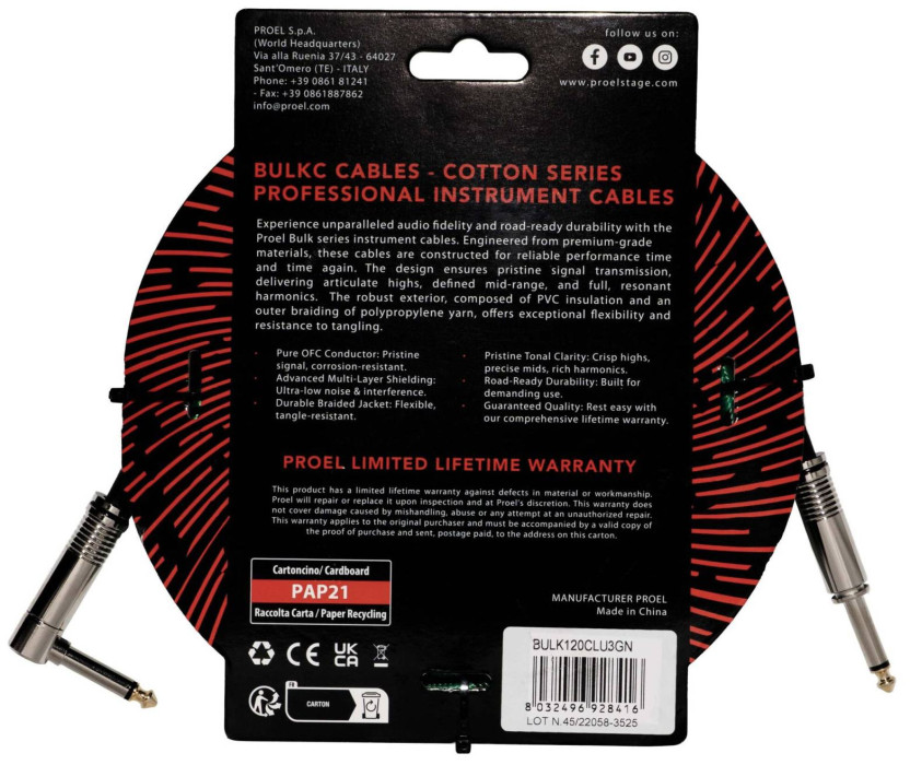 Hlavní obrázek 1-4m PROEL BULK120CLU3GN