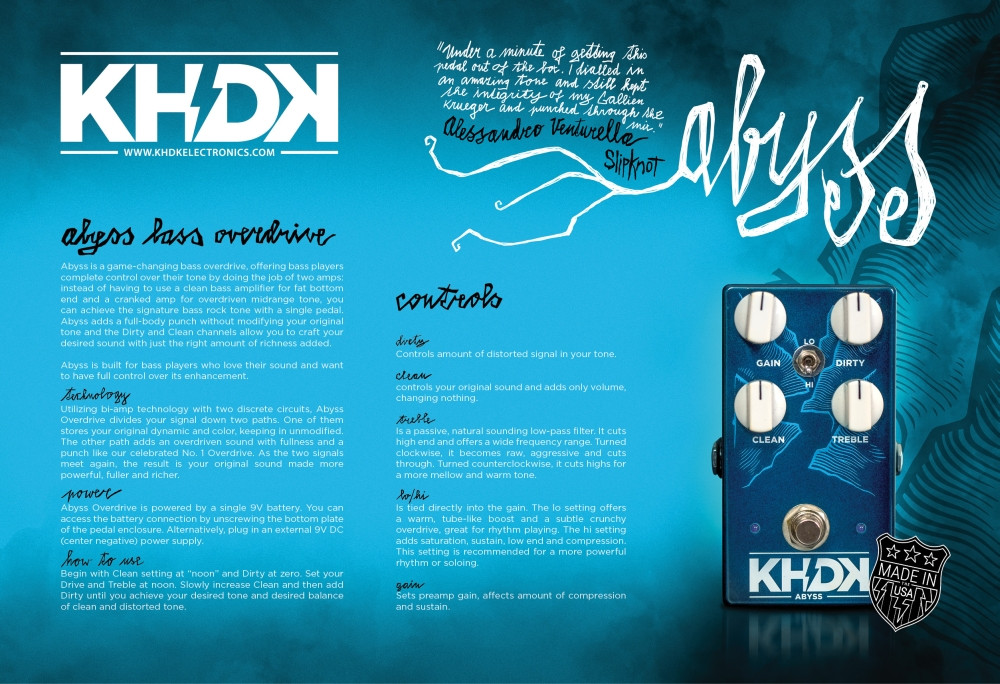 Hlavní obrázek Pedálové baskytarové efekty KHDK Abyss Bass Overdrive