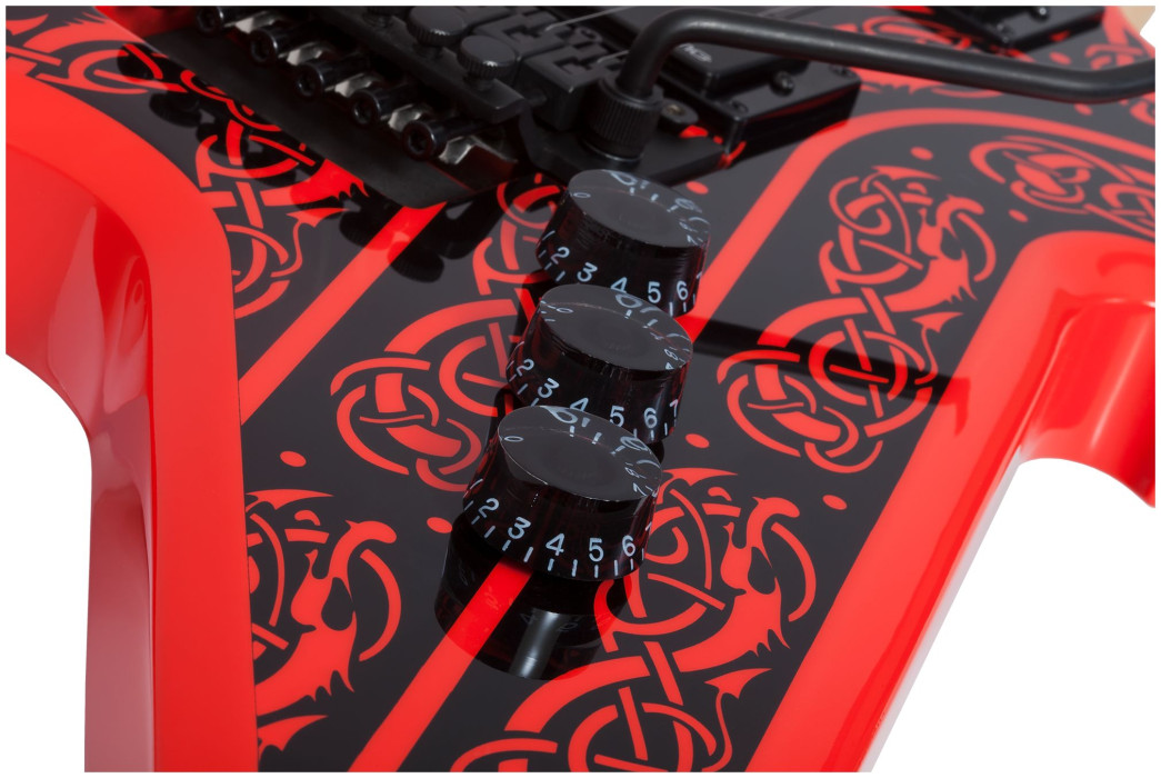 Hlavní obrázek Hard&heavy SCHECTER Wylde Audio Warhammer FR Norse Dragon Pinstripe - Red