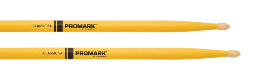 E-shop Pro-Mark TX5AW-YELLOW Classic 5A Painted Hickory Wood Tip - Promark Yellow