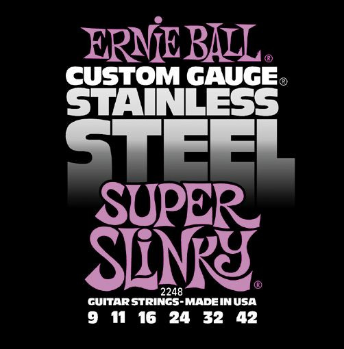 Hlavní obrázek Tvrdost .009 ERNIE BALL P02248 Stainlless Steel Super Slinky - .009 - .042